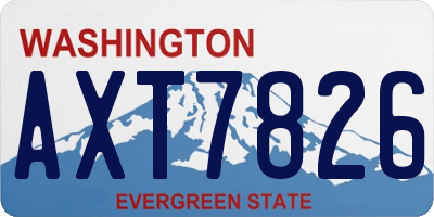 WA license plate AXT7826