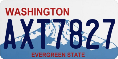 WA license plate AXT7827