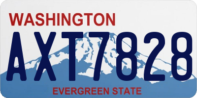 WA license plate AXT7828