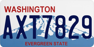 WA license plate AXT7829