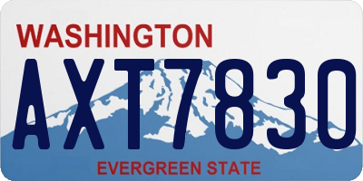 WA license plate AXT7830