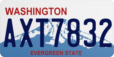 WA license plate AXT7832