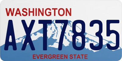 WA license plate AXT7835