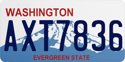 WA license plate AXT7836