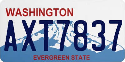 WA license plate AXT7837