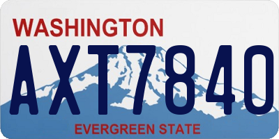 WA license plate AXT7840