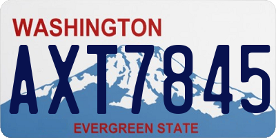 WA license plate AXT7845