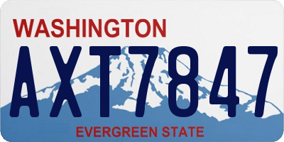 WA license plate AXT7847