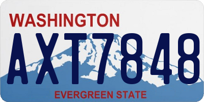 WA license plate AXT7848