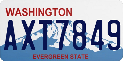 WA license plate AXT7849