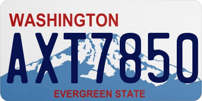 WA license plate AXT7850