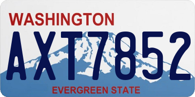 WA license plate AXT7852
