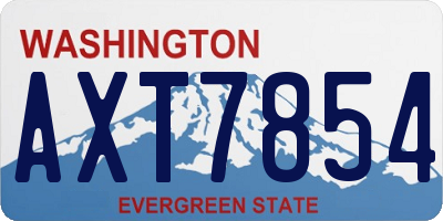 WA license plate AXT7854