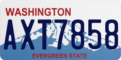 WA license plate AXT7858