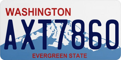 WA license plate AXT7860