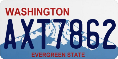 WA license plate AXT7862