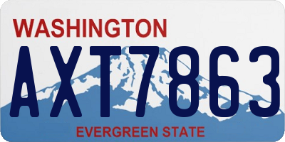 WA license plate AXT7863