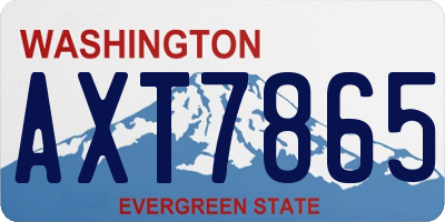 WA license plate AXT7865
