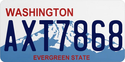 WA license plate AXT7868