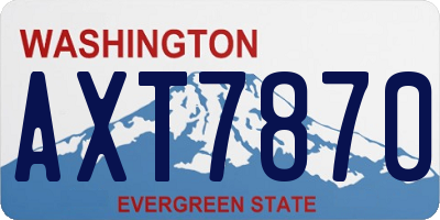 WA license plate AXT7870