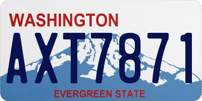 WA license plate AXT7871