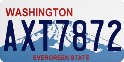 WA license plate AXT7872