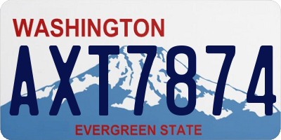 WA license plate AXT7874