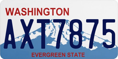 WA license plate AXT7875