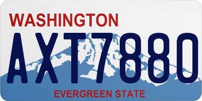 WA license plate AXT7880