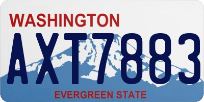 WA license plate AXT7883