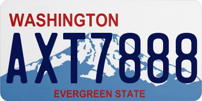 WA license plate AXT7888