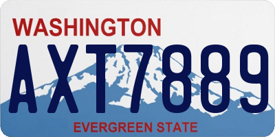 WA license plate AXT7889