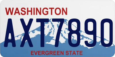 WA license plate AXT7890