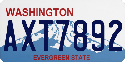 WA license plate AXT7892