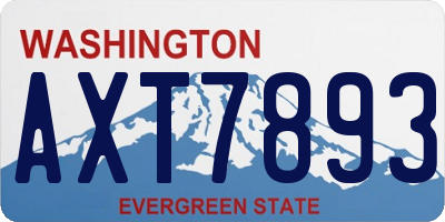 WA license plate AXT7893
