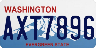 WA license plate AXT7896