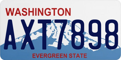 WA license plate AXT7898