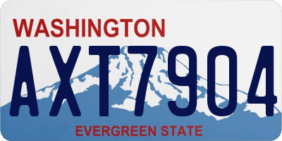 WA license plate AXT7904