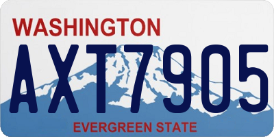 WA license plate AXT7905