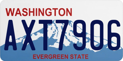 WA license plate AXT7906