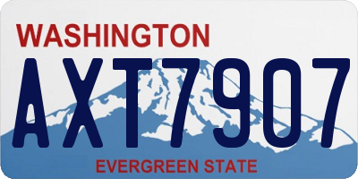 WA license plate AXT7907