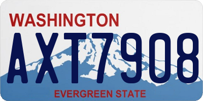 WA license plate AXT7908