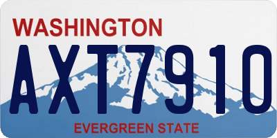 WA license plate AXT7910