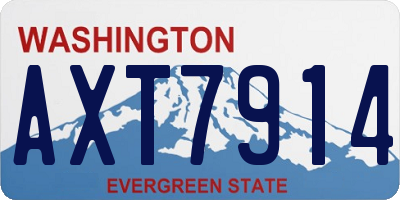 WA license plate AXT7914