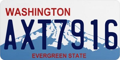 WA license plate AXT7916