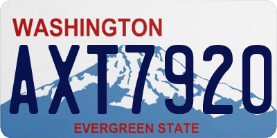 WA license plate AXT7920