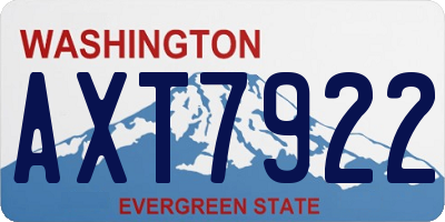 WA license plate AXT7922