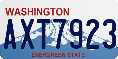WA license plate AXT7923
