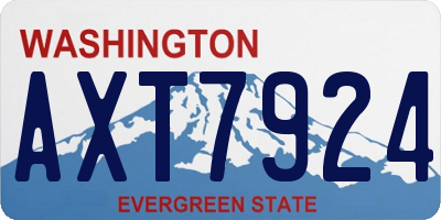 WA license plate AXT7924