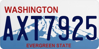 WA license plate AXT7925